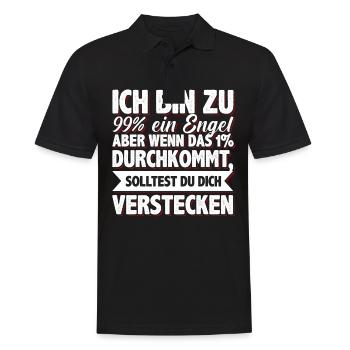 Ich Bin Fast Ein Engel verstecken lustig Spruch - Männer Poloshirt - Schwarz - Vorne - Kai (181cm)