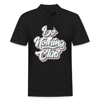 Do nothing Club Exclusiver Gammeln Arbeit Chiller - Männer Poloshirt - Schwarz - Vorne - Kai (181cm)