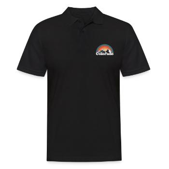 Colorado State USA Berge Wandern Urlaub retro - Männer Poloshirt - Schwarz - Vorne - Kai (181cm)