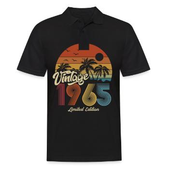 1965 Anniversaire né en 1965 Rétro Vintage - Polo Homme - noir - Devant - Kai (181cm)