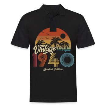 1940 Anniversaire né en 1940 Rétro Vintage - Polo Homme - noir - Devant - Kai (181cm)