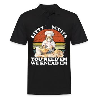 Kitty Biscuits Cat Cat Biscuits Baker Baker - Men's Polo Shirt - black - Front - Kai (181cm)