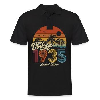 Vintage 1935 Geburtstag Retro Geschenk - Männer Poloshirt - Schwarz - Vorne - Kai (181cm)