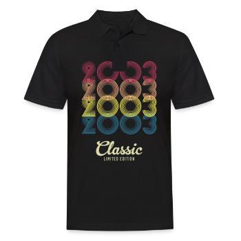 2003 Anniversaire né en 2003 Rétro Vintage - Polo Homme - noir - Devant - Kai (181cm)