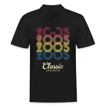 2005 Anniversaire né en 2005 Retro Vintage - Polo Homme - noir - Devant - Kai (181cm)