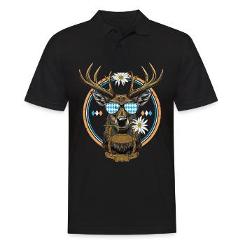 Hirschkopf Sunglasses Bavaria Volksfest Lausbua - Men's Polo Shirt - black - Front - Kai (181cm)