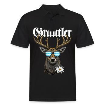 Grantler Bayern Grantln Tracht Bayern Grantln - Männer Poloshirt - Schwarz - Vorne - Kai (181cm)