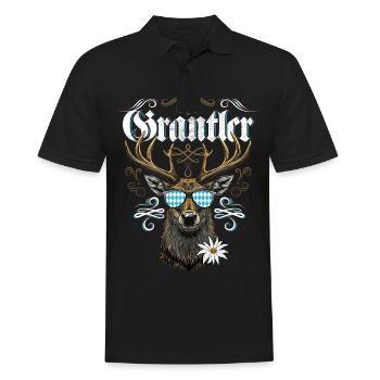 Grantler Bayern Grantln Tracht Bayern Grantln - Männer Poloshirt - Schwarz - Vorne - Kai (181cm)