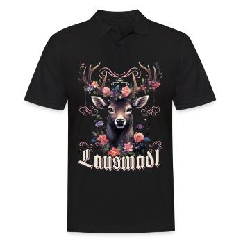 Lausmadl Mädchen Damen Trachtenshirt Kind Madl - Männer Poloshirt - Schwarz - Vorne - Kai (181cm)