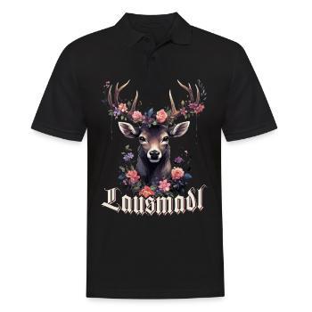 Lausmadl Mädchen Damen Trachtenshirt Kind Madl - Männer Poloshirt - Schwarz - Vorne - Kai (181cm)