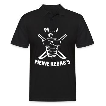 MOIN MEINE KEBABS - Döner Kebab Spruch - Männer Poloshirt - Schwarz - Vorne - Kai (181cm)