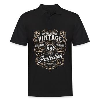 Millésime 1986 Anniversaire Légendaire Depuis 1986 - Polo Homme - noir - Devant - Kai (181cm)
