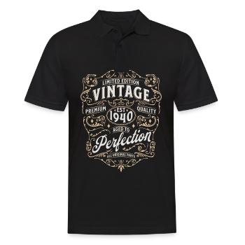 Anniversaire des années 1940 né dans les années 1940 rétro Vintage - Polo Homme - noir - Devant - Kai (181cm)