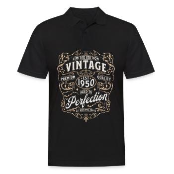 Anniversaire des années 1950 né dans les années 1950 rétro Vintage - Polo Homme - noir - Devant - Kai (181cm)