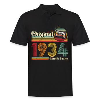 Januar 1934 geboren Geburtstag Mann Frau retro - Männer Poloshirt - Schwarz - Vorne - Kai (181cm)