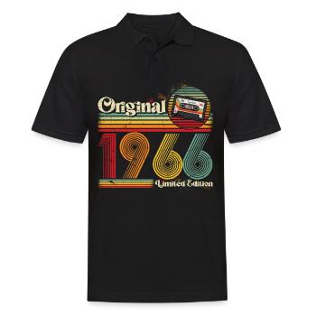 Né en 1966 1966 cadeau d’anniversaire vintage - Polo Homme - noir - Devant - Kai (181cm)