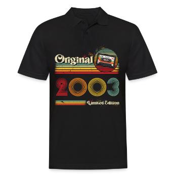2003 Anniversaire Né En 2003 Rétro Millésime - Polo Homme - noir - Devant - Kai (181cm)