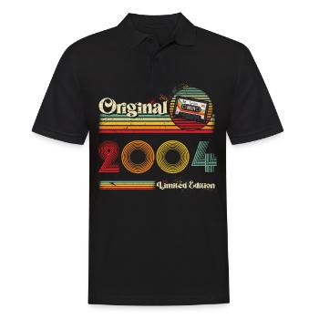 2004 Anniversaire Né En 2004 Rétro Millésime - Polo Homme - noir - Devant - Kai (181cm)