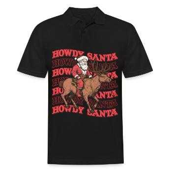 Salut Père Noël Cowboy Western - Polo Homme - noir - Devant - Kai (181cm)