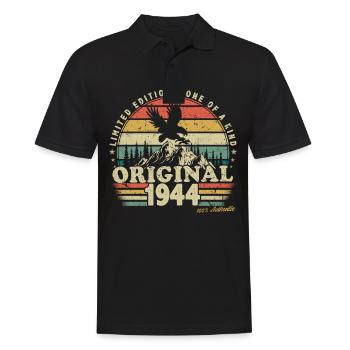 1944 Geburtstag geboren im Jahr 1944 Retro Vintage - Männer Poloshirt - Schwarz - Vorne - Kai (181cm)
