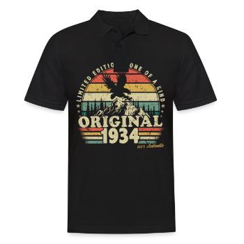 Januar 1934 geboren Geburtstag Mann Frau retro - Männer Poloshirt - Schwarz - Vorne - Kai (181cm)