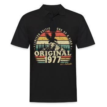 1977 Anniversaire Né En 1977 Rétro Vintage - Polo Homme - noir - Devant - Kai (181cm)