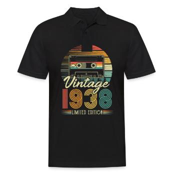 1938 Vintage Birthday Retro Vintage Gift - Men's Polo Shirt - black - Front - Kai (181cm)