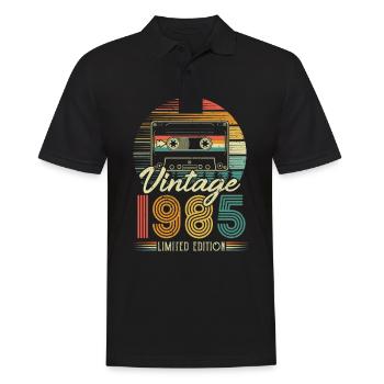 1985 Anniversaire Né En 1985 Rétro Vintage - Polo Homme - noir - Devant - Kai (181cm)