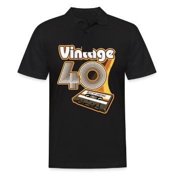 Anniversaire des années 1940 né dans les années 1940 rétro Vintage - Polo Homme - noir - Devant - Kai (181cm)