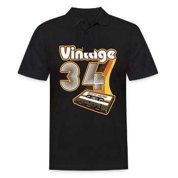 1934 Jahrgang geboren Geburtstag Mann Frau retro - Männer Poloshirt - Schwarz - Vorne - Kai (181cm)