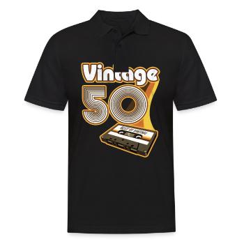 1950 Birthday born in 1950 Retro Vintage - Men's Polo Shirt - black - Front - Kai (181cm)