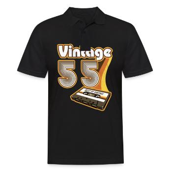 1955 Anniversaire né en 1955 Rétro Vintage - Polo Homme - noir - Devant - Kai (181cm)