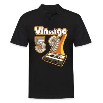 1959 Vintage Anniversaire Rétro Vintage Cadeau - Polo Homme - noir - Devant - Kai (181cm)