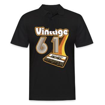 1961 Vintage Anniversaire Rétro Vintage Cadeau - Polo Homme - noir - Devant - Kai (181cm)