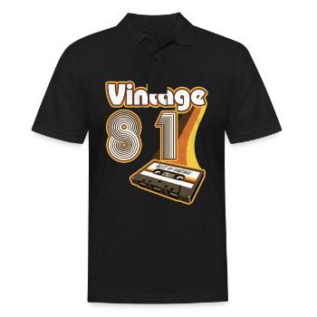 1981 Birthday Born In 1981 Retro Vintage - Men's Polo Shirt - black - Front - Kai (181cm)
