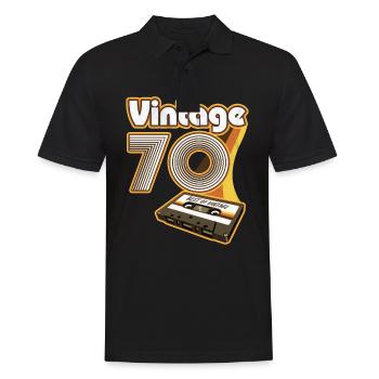 1970 Anniversaire Né En 1970 Rétro Vintage - Polo Homme - noir - Devant - Kai (181cm)