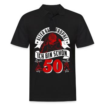 50. Geburtstag Mann Geschenk lustig Geburtstag 50 - Männer Poloshirt - Schwarz - Vorne - Kai (181cm)