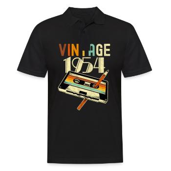 1954 Anniversaire Né En 1954 Rétro Vintage - Polo Homme - noir - Devant - Kai (181cm)
