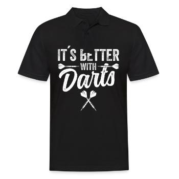 Dart Darts Dartspieler Dartscheibe darten - Männer Poloshirt - Schwarz - Vorne - Kai (181cm)