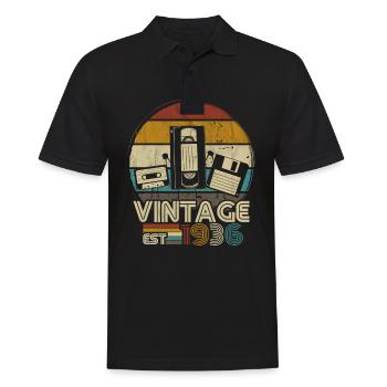 Vintage 1936 birthday retro vintage gift - Men's Polo Shirt - black - Front - Kai (181cm)