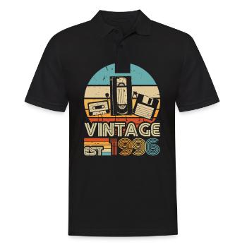 1996 Birthday Born In 1996 Retro Vintage - Men's Polo Shirt - black - Front - Kai (181cm)