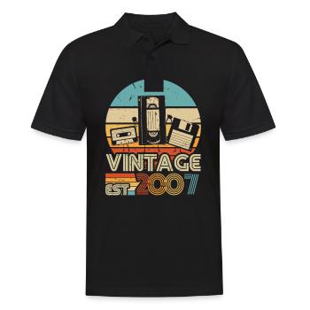 2007 Vintage Birthday Retro Vintage Gift - Men's Polo Shirt - black - Front - Kai (181cm)