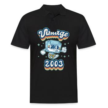 2003 Anniversaire Né En 2003 Rétro Millésime - Polo Homme - noir - Devant - Kai (181cm)