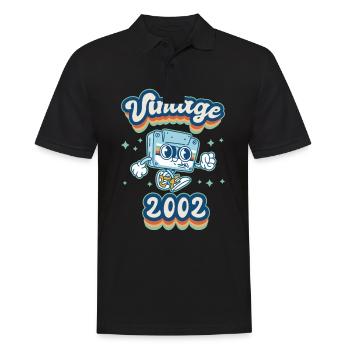 2002 Jahrgang Geburtstag Retro Vintage Geschenk - Männer Poloshirt - Schwarz - Vorne - Kai (181cm)