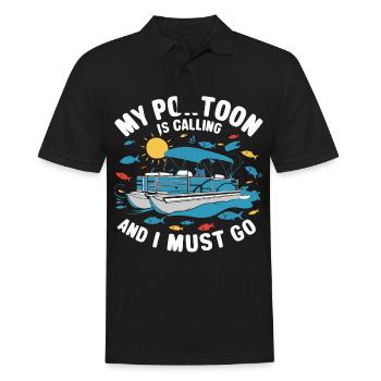 Pontoon Boat Captain Pontoon Boats - Men's Polo Shirt - black - Front - Kai (181cm)