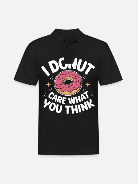 Donut Donuts Snoep Bagel - Mannen poloshirt - zwart