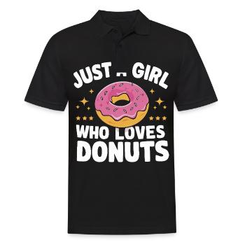 Donut Donuts Süßigkeiten Bagel - Männer Poloshirt - Schwarz - Vorne - Kai (181cm)