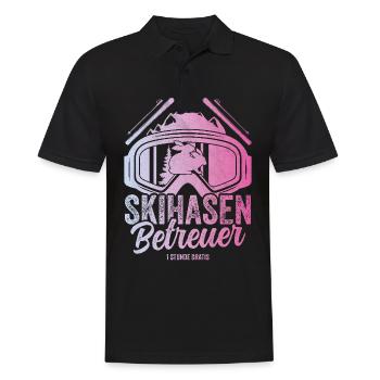 Skihasen Betreuer Skiurlaub Skilehrer Apres Ski - Männer Poloshirt - Schwarz - Vorne - Kai (181cm)