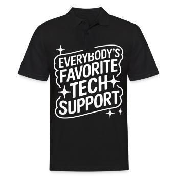 Technischer Support Computerfreak Nerd - Männer Poloshirt - Schwarz - Vorne - Kai (181cm)