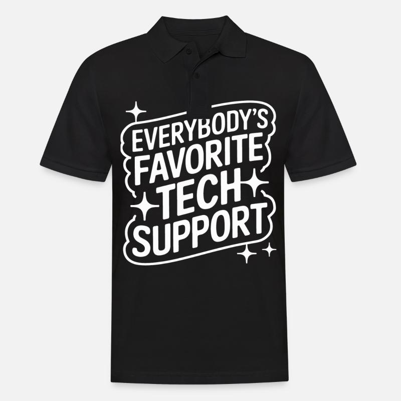 Technischer Support Computerfreak Nerd - Männer Poloshirt - Schwarz